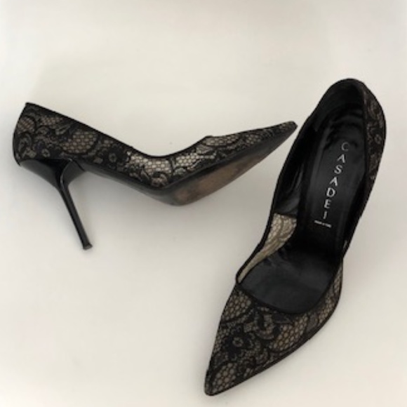 Casadei Shoes - Casadei Black Lace Pumps